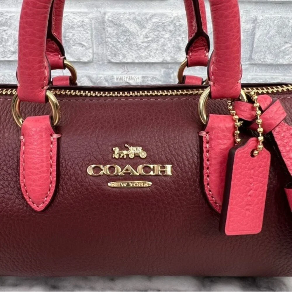 Coach Lacey Crossbody In Gold Wine Multi